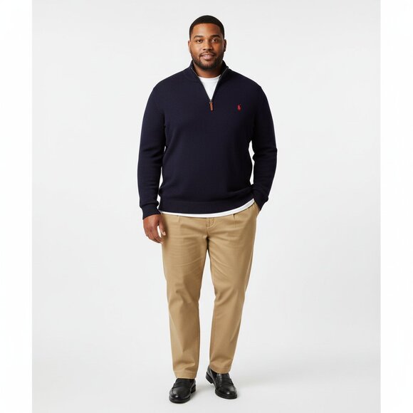 Ralph Lauren Polo Blue Knit Long Sleeve Quarter Neck Zip Sweater NEW XXL - Picture 6 of 6